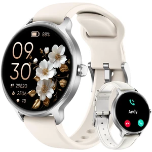 Smart Watch for Women, 1.27" AMOLED Screen Smartwatch with Answer/Make Call for iPhone/Android/Samsung, Fitness Tracker with 120+ Sport Modes, Heart Rate/Sleep/Health Monitor, IP68 Waterproof, 2 Bands Smart Watch for Women, 1.27" AMOLED Screen Smartwatch with Answer/Make Call for iPhone/Android/Samsung, Fitness Tracker with 120+ Sport Modes, Heart Rate/Sleep/Health Monitor, IP68 Waterproof, 2 Bands