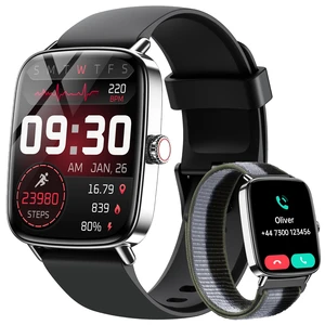Smart Watch for Men, 1.85" HD Fitness Tracker with Bluetooth Calls 110+ Sport Modes, Heart Rate/Sleep/Stress, IP68 Waterproof Sport Watch, 7-10 Day Battery, Android/iPhone, 2 Bands, Black Smart Watch for Men, 1.85" HD Fitness Tracker with Bluetooth Calls 110+ Sport Modes, Heart Rate/Sleep/Stress, IP68 Waterproof Sport Watch, 7-10 Day Battery, Android/iPhone, 2 Bands, Black