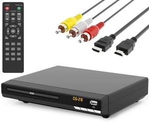 DVD Players for TV with HDMI,Plays All Regions and Formats,CD Players for Home,Support 1080P Video/CD/DVD/VCD/JPEG/USB, Remote, HDMI and RCA Cables Included (2026 New Model) DVD Players for TV with HDMI,Plays All Regions and Formats,CD Players for Home,Support 1080P Video/CD/DVD/VCD/JPEG/USB, Remote, HDMI and RCA Cables Included (2026 New Model)
