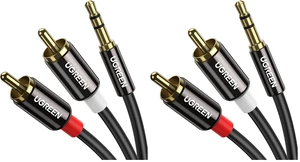 3.5mm to RCA Cable, 3.3FT 2RCA Male to Aux Audio Adapter, HiFi Sound (Pack of 2) 3.5mm to RCA Cable, 3.3FT 2RCA Male to Aux Audio Adapter, HiFi Sound (Pack of 2)