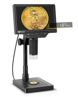 Coin Microscope with Weighing Scale, 7" Digital Magnifier DM4W Max 2K Full View Coin Scope, 0.1g Accuracy, LED Lights, Weight Scale for Coin Collectors, Jeweler, Students, Win/Mac Compatible Coin Microscope with Weighing Scale, 7" Digital Magnifier DM4W Max 2K Full View Coin Scope, 0.1g Accuracy, LED Lights, Weight Scale for Coin Collectors, Jeweler, Students, Win/Mac Compatible