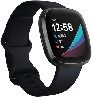 Sense Health & Fitness Smartwatch W/GPS, Bluetooth Call/Text, Heart Rate SpO2, ECG, Skin Temperature & Stress Sensing (S & L Bands, 90 Day Premium Included) International Version (Graphite) Sense Health & Fitness Smartwatch W/GPS, Bluetooth Call/Text, Heart Rate SpO2, ECG, Skin Temperature & Stress Sensing (S & L Bands, 90 Day Premium Included) International Version (Graphite)