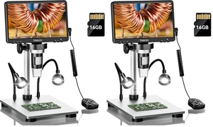 DM9 7" Digital Coin Microscope 1200X, Soldering Scope for Adults Metal Base, Precise Focus, 12MP Photo/1080P Video, 8+2 LEDs, Error Coin View, PCB Repair, for Collectors, PC View, 16GB DM9 7" Digital Coin Microscope 1200X, Soldering Scope for Adults Metal Base, Precise Focus, 12MP Photo/1080P Video, 8+2 LEDs, Error Coin View, PCB Repair, for Collectors, PC View, 16GB