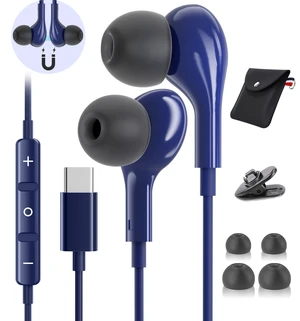 USBC Headphones Wired for Samsung S26 S25 Ultra S24 S23 A57 A37 A17 A16 in Ear USB C Headphones Wired with Microphone Volume Control Type C Headphones iPhone 16 Pro Max iPad Mini Pixel Sapphire USBC Headphones Wired for Samsung S26 S25 Ultra S24 S23 A57 A37 A17 A16 in Ear USB C Headphones Wired with Microphone Volume Control Type C Headphones iPhone 16 Pro Max iPad Mini Pixel Sapphire