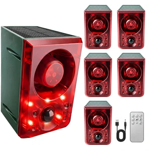 Solar Outdoor Motion Sensor Alarm Dog Barking Gunshot Sound 130dB Support Recording and Adjustable Volume,Loud Noise Maker 3 Work Modes Strobe Light for Home, Villa, Farm, Barn (6pack) Solar Outdoor Motion Sensor Alarm Dog Barking Gunshot Sound 130dB Support Recording and Adjustable Volume,Loud Noise Maker 3 Work Modes Strobe Light for Home, Villa, Farm, Barn (6pack)