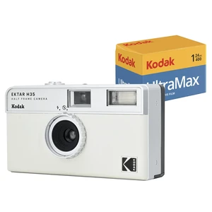 EKTAR H35 Half Frame 35mm Camera, Reusable, Focus-Free, Lightweight, Easy to Use (AAA Battery Not Included) (White, Bundle with 24-Exposure Film) EKTAR H35 Half Frame 35mm Camera, Reusable, Focus-Free, Lightweight, Easy to Use (AAA Battery Not Included) (White, Bundle with 24-Exposure Film)