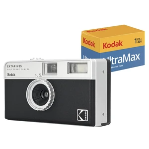 EKTAR H35 Half Frame 35mm Camera, Reusable, Focus-Free, Lightweight, Easy to Use (AAA Battery Not Included) (Black, Bundle with 24-Exposure Film) EKTAR H35 Half Frame 35mm Camera, Reusable, Focus-Free, Lightweight, Easy to Use (AAA Battery Not Included) (Black, Bundle with 24-Exposure Film)