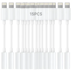Apple MFi Certified Lightning to 3.5mm Headphone Jack Adapter -Premium Audio Quality & DAC Chip for Music Listening Car, Gym, Home Office, Compatible with iPhone 14/13/12/11/X/8/7 15Pack (White) Apple MFi Certified Lightning to 3.5mm Headphone Jack Adapter -Premium Audio Quality & DAC Chip for Music Listening Car, Gym, Home Office, Compatible with iPhone 14/13/12/11/X/8/7 15Pack (White)