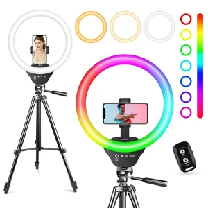 10 Ring Light with Stand, 50" Phone Tripod with Wireless Remote 3 color modes & 10 brightness levels for selfies, video recording, TikTok & Zoom; compatible with iPhone & Android 10 Ring Light with Stand, 50" Phone Tripod with Wireless Remote 3 color modes & 10 brightness levels for selfies, video recording, TikTok & Zoom; compatible with iPhone & Android