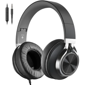 AC01 Headphones Wired Over Ear with Mic Volume Control, Black Grey Passive Noise Isolating Corded Stereo Headsets for Adults Teens Kids 3.5mm for School, Classroom, Laptop, Chromebook, Travel AC01 Headphones Wired Over Ear with Mic Volume Control, Black Grey Passive Noise Isolating Corded Stereo Headsets for Adults Teens Kids 3.5mm for School, Classroom, Laptop, Chromebook, Travel