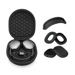 Smart Case for AirPods Max Headphones Supports Sleep Mode, with AirPods Max Silicone Earpad Cover/Ear Cups Cover and Headband Anti-Scratch Accessories, Hard Organizer Portable Carry Travel Smart Case for AirPods Max Headphones Supports Sleep Mode, with AirPods Max Silicone Earpad Cover/Ear Cups Cover and Headband Anti-Scratch Accessories, Hard Organizer Portable Carry Travel