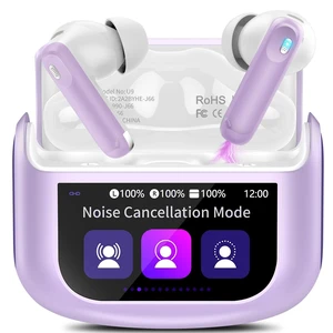 Active Noise Cancelling Ear Buds 48H Wireless Earbuds with Touch Screen HiFi Stereo Bluetooth Headphones with ENC Noise Cancelling/Transparency Mode, IPX7 Earphones with 5 EQ Modes, Purple Active Noise Cancelling Ear Buds 48H Wireless Earbuds with Touch Screen HiFi Stereo Bluetooth Headphones with ENC Noise Cancelling/Transparency Mode, IPX7 Earphones with 5 EQ Modes, Purple