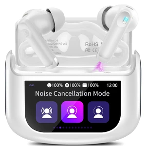 Active Noise Cancelling Ear Buds 48H Wireless Earbuds with Touch Screen HiFi Stereo Bluetooth Headphones with ENC Noise Cancelling/Transparency Mode, IPX7 Earphones with 5 EQ Modes, White Active Noise Cancelling Ear Buds 48H Wireless Earbuds with Touch Screen HiFi Stereo Bluetooth Headphones with ENC Noise Cancelling/Transparency Mode, IPX7 Earphones with 5 EQ Modes, White