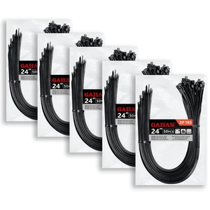 Long Zip Ties Heavy Duty 24 inch, Large Zip Ties with 200 lbs Tensile Strength, Big Cable Ties, Black, 250 Pack, by Long Zip Ties Heavy Duty 24 inch, Large Zip Ties with 200 lbs Tensile Strength, Big Cable Ties, Black, 250 Pack, by