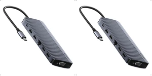Laptop Docking Station, 14 in 1 USB C Hub, Triple Display with 2 x 4K HDMI, 1080p VGA, 80W Power Delivery, 5Gbps USB-A/C Data Ports for Dell XPS and More (Charger not Included) (Pack of 2) Laptop Docking Station, 14 in 1 USB C Hub, Triple Display with 2 x 4K HDMI, 1080p VGA, 80W Power Delivery, 5Gbps USB-A/C Data Ports for Dell XPS and More (Charger not Included) (Pack of 2)