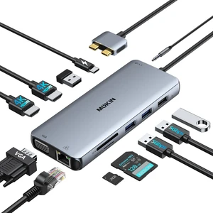 MacBook Pro Docking Station for Dual Monitor, 12 in 2 HDMI Adapter Dockingstation for MacBook Pro/Air, MacBook Adapter, VGA, Ethernet, 4x USB, SD/microSD, 100W PD, Mac Dongle Dual HDMI MacBook Pro Docking Station for Dual Monitor, 12 in 2 HDMI Adapter Dockingstation for MacBook Pro/Air, MacBook Adapter, VGA, Ethernet, 4x USB, SD/microSD, 100W PD, Mac Dongle Dual HDMI
