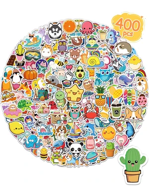 400 Pcs Stickers for Kids, Cute Vinyl Waterproof Stickers for Water Bottle Treasure Box Toys for Classroom Prizes, Teacher Back to School Supplies Gifts, Sticker Pack for Girls Teens, Party Favors 400 Pcs Stickers for Kids, Cute Vinyl Waterproof Stickers for Water Bottle Treasure Box Toys for Classroom Prizes, Teacher Back to School Supplies Gifts, Sticker Pack for Girls Teens, Party Favors