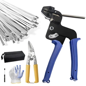 Heavy Duty Stainless Steel Zip Tie Gun Kit with 100pcs Self-Locking Metal Cable Ties, Duty Outdoor Adjustable Fastening Cutting Tie Tool Sets, Durable & Adjustable Tool Set (Blue) Heavy Duty Stainless Steel Zip Tie Gun Kit with 100pcs Self-Locking Metal Cable Ties, Duty Outdoor Adjustable Fastening Cutting Tie Tool Sets, Durable & Adjustable Tool Set (Blue)
