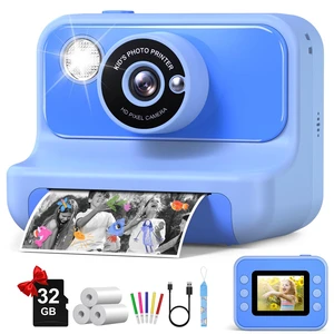 Kids Camera Instant Print, Christmas Birthday Gifts for Girls and Boys Kids Camera with 32GB Card, Toddler Toy Camera for 3-12 Years Old, Blue Kids Camera Instant Print, Christmas Birthday Gifts for Girls and Boys Kids Camera with 32GB Card, Toddler Toy Camera for 3-12 Years Old, Blue