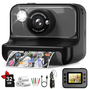 Kids Camera Instant Print, Christmas Birthday Gifts for Girls and Boys Kids Camera 1080P HD Video Digital Camera, Toddler Toy for 3-12 Years Old, Black Kids Camera Instant Print, Christmas Birthday Gifts for Girls and Boys Kids Camera 1080P HD Video Digital Camera, Toddler Toy for 3-12 Years Old, Black