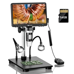 DM9B 7" Digital Coin Microscope 1200X, Soldering Scope for Adults Black Metal Base, Precise Focus, 12MP Photo/1080P Video, 8+2 LEDs, Error Coin View, PCB Repair, for Collectors, PC View, 16GB DM9B 7" Digital Coin Microscope 1200X, Soldering Scope for Adults Black Metal Base, Precise Focus, 12MP Photo/1080P Video, 8+2 LEDs, Error Coin View, PCB Repair, for Collectors, PC View, 16GB
