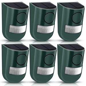 6 Pack Solar Motion Sensor Alarm 129db Outdoor Strobe Light,Green Waterproof Security Siren with Sound, Motion Detector for Driveway and Farm, Overnight Deterrent Flash Warning System 6 Pack Solar Motion Sensor Alarm 129db Outdoor Strobe Light,Green Waterproof Security Siren with Sound, Motion Detector for Driveway and Farm, Overnight Deterrent Flash Warning System
