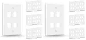 4-Port Keystone Wall Plate (UL Listed), White 20-Pack 4-Port Keystone Wall Plate (UL Listed), White 20-Pack