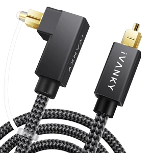 Right Angle Optical Audio Cable 10ft, 24K Gold 90° Toslink Digital 24K Gold-Plated Fiber Optical Audio Cable 90° Lossless Audio S/PDIF Toslink, Soundbar TV PS5 Xbox Home Theater, CL3 Rated Right Angle Optical Audio Cable 10ft, 24K Gold 90° Toslink Digital 24K Gold-Plated Fiber Optical Audio Cable 90° Lossless Audio S/PDIF Toslink, Soundbar TV PS5 Xbox Home Theater, CL3 Rated