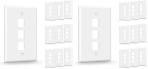 3-Port Keystone Wall Plate (UL Listed), White 20-Pack 3-Port Keystone Wall Plate (UL Listed), White 20-Pack