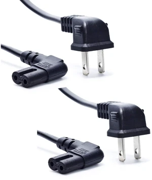 Right Angle TV Power Cable, 2-Pack 6-Feet 18AWG 90 Degree Angled 2 Slot to L-Shaped C7 Power Cord for Samsung Philips Toshiba LG Sony Sharp Panasonic Vizio LED Flat TV Sky box,Sky Plus+ HD Box Right Angle TV Power Cable, 2-Pack 6-Feet 18AWG 90 Degree Angled 2 Slot to L-Shaped C7 Power Cord for Samsung Philips Toshiba LG Sony Sharp Panasonic Vizio LED Flat TV Sky box,Sky Plus+ HD Box