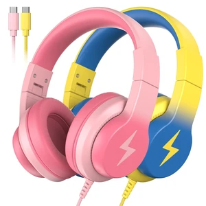 2 Pack USB C Kids Headphones for School Travel Boys,Girls 85dB Volume Limited, Foldable Wired Over-Ear Fit, Adjustable, Corded Headphones for Toddler, iPad, Tablets, Light Pink+Yellow 2 Pack USB C Kids Headphones for School Travel Boys,Girls 85dB Volume Limited, Foldable Wired Over-Ear Fit, Adjustable, Corded Headphones for Toddler, iPad, Tablets, Light Pink+Yellow
