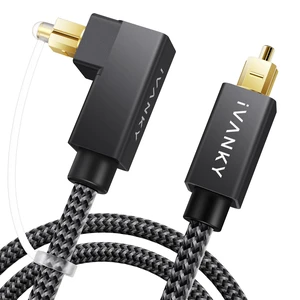 Right Angle Optical Audio Cable 6ft, 24K Gold 90° Toslink Digital 24K Gold-Plated Fiber Optical Audio Cable 90° Lossless Audio S/PDIF Toslink, Soundbar TV PS5 Xbox Home Theater, CL3 Rated Right Angle Optical Audio Cable 6ft, 24K Gold 90° Toslink Digital 24K Gold-Plated Fiber Optical Audio Cable 90° Lossless Audio S/PDIF Toslink, Soundbar TV PS5 Xbox Home Theater, CL3 Rated