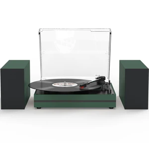 ® Record Player New Sleek, Modern Matte Green Belt-Drive Turntable, Dual Stereo Bookshelf Speakers, LP Players,3 Speed, BT Wireless Input, Auto Stop ® Record Player New Sleek, Modern Matte Green Belt-Drive Turntable, Dual Stereo Bookshelf Speakers, LP Players,3 Speed, BT Wireless Input, Auto Stop