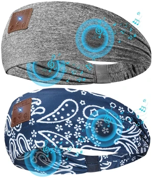2-Pack Sleeping Headphones Bluetooth Headband, Wireless Headband Headphones with Ultra-Thin Speakers, Comfortable for Side Sleepers, Running, Adults, Unisex, Blue+Grey, One Size 2-Pack Sleeping Headphones Bluetooth Headband, Wireless Headband Headphones with Ultra-Thin Speakers, Comfortable for Side Sleepers, Running, Adults, Unisex, Blue+Grey, One Size