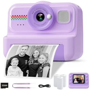 Kids Camera Instant Print, 1080P HD Instant Print Camera for Kids with 3 Rolls Print Paper & 32GB Card, Selfie Digital Camera for Kid, Ideal Kid Toys Gifts for Boys & Girls Age 3-14 (Purple) Kids Camera Instant Print, 1080P HD Instant Print Camera for Kids with 3 Rolls Print Paper & 32GB Card, Selfie Digital Camera for Kid, Ideal Kid Toys Gifts for Boys & Girls Age 3-14 (Purple)