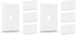 1-Port Keystone Wall Plate (UL Listed), White 20-Pack 1-Port Keystone Wall Plate (UL Listed), White 20-Pack