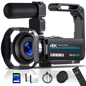 Camcorder Video Camera 4K 80MP 30FPS Vlogging for YouTube Autofocus IR Night Vision, 18X Digital Zoom, 3.0 IPS Screen Recorder with 32GB SD Card, 2 Batteries, Stabilizer and Remote Control Camcorder Video Camera 4K 80MP 30FPS Vlogging for YouTube Autofocus IR Night Vision, 18X Digital Zoom, 3.0 IPS Screen Recorder with 32GB SD Card, 2 Batteries, Stabilizer and Remote Control