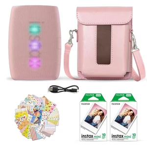 Instax Mini Link 3 Smartphone Printer Rose Pink + Fuji Film Value Pack (20 Sheets)+ Shutter Accessories Bundle, Incl. Protective Case, 20 Sticker Frames, USB Type C Cable Instax Mini Link 3 Smartphone Printer Rose Pink + Fuji Film Value Pack (20 Sheets)+ Shutter Accessories Bundle, Incl. Protective Case, 20 Sticker Frames, USB Type C Cable