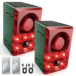 Solar Outdoor Motion Sensor Alarm Dog Barking Gunshot Sound 130dB Support Recording and Adjustable Volume,Loud Noise Maker 3 Work Modes Strobe Light for Home, Villa, Farm, Barn (2pack) Solar Outdoor Motion Sensor Alarm Dog Barking Gunshot Sound 130dB Support Recording and Adjustable Volume,Loud Noise Maker 3 Work Modes Strobe Light for Home, Villa, Farm, Barn (2pack)