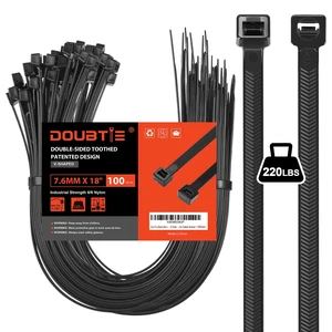 Zip Ties Heavy Duty 18 Inch V-Shaped Toothed Double Sided With 220 LBS Tensile Strength Cable Wire Ties Adjustable More Durable Nylon Tie Wraps for Indoor Outdoor100 Pack Zip Ties Heavy Duty 18 Inch V-Shaped Toothed Double Sided With 220 LBS Tensile Strength Cable Wire Ties Adjustable More Durable Nylon Tie Wraps for Indoor Outdoor100 Pack