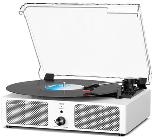 Vintage Wooden Record Player with Bluetooth 3-Speed Belt-Driven Turntable Built-in Speakers, Beginner Friendly Retro Phonograph for Home Decor, for Vinyl Enthusiasts White Vintage Wooden Record Player with Bluetooth 3-Speed Belt-Driven Turntable Built-in Speakers, Beginner Friendly Retro Phonograph for Home Decor, for Vinyl Enthusiasts White