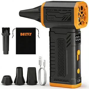 FT08 Compressed Air Duster, 1-10 Stepless Speed Adjustable Powerful Electric Dust Blower with Display, 130000RPM Brushless Motor, Cordless Jet Fan for Keyboard PC Car Outdoor, Black FT08 Compressed Air Duster, 1-10 Stepless Speed Adjustable Powerful Electric Dust Blower with Display, 130000RPM Brushless Motor, Cordless Jet Fan for Keyboard PC Car Outdoor, Black