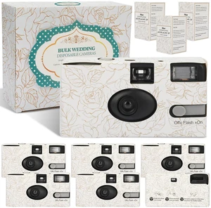 6 Pack Disposable Cameras Bulk for Wedding with Upgraded 35mm Film, Golden Rose Single-Use Disposable Camera with Flash, ISO 400 17 Exposures for Outdoor Travel Gathering Anniversary Birthday 6 Pack Disposable Cameras Bulk for Wedding with Upgraded 35mm Film, Golden Rose Single-Use Disposable Camera with Flash, ISO 400 17 Exposures for Outdoor Travel Gathering Anniversary Birthday