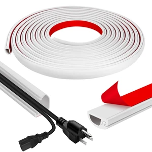 Cord Wall Cover, 236in Self-Adhesive Wire Covers for Cords on Wall, Extension Cable Hider for Floor, Mounted Tv, Home and Office Cavity 0.63" Wx0.31 H (White) Cord Wall Cover, 236in Self-Adhesive Wire Covers for Cords on Wall, Extension Cable Hider for Floor, Mounted Tv, Home and Office Cavity 0.63" Wx0.31 H (White)