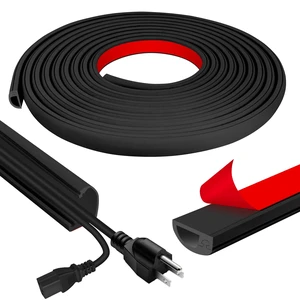 Cord Wall Cover, 236in Self-Adhesive Wire Covers for Cords on Wall, Extension Cable Hider for Floor, Mounted Tv, Home and Office Cavity 0.63" Wx0.31 H (Black) Cord Wall Cover, 236in Self-Adhesive Wire Covers for Cords on Wall, Extension Cable Hider for Floor, Mounted Tv, Home and Office Cavity 0.63" Wx0.31 H (Black)