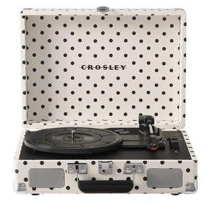 CR8005F-WPK Cruiser Plus Record Player, White Polka Dot 3-Speed Turntable, Bluetooth In / Out, Built-in Stereo Speakers, Isolated Internal Speakers Minimize Vibration CR8005F-WPK Cruiser Plus Record Player, White Polka Dot 3-Speed Turntable, Bluetooth In / Out, Built-in Stereo Speakers, Isolated Internal Speakers Minimize Vibration
