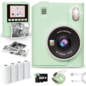 Instant Print Camera for Kids, 1080P Instant Digital Print Cameras for Toddler, Portable Toy for 4 5 6 7 8 9 10 Year Old Girl, Christmas Birthday Gifts for Girls Boys with SD Card Green Instant Print Camera for Kids, 1080P Instant Digital Print Cameras for Toddler, Portable Toy for 4 5 6 7 8 9 10 Year Old Girl, Christmas Birthday Gifts for Girls Boys with SD Card Green