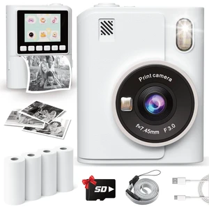Instant Print Camera for Kids, 1080P Instant Digital Print Cameras for Toddler, Portable Toy for 4 5 6 7 8 9 10 Year Old Girl, Christmas Birthday Gifts for Girls Boys with SD Card White Instant Print Camera for Kids, 1080P Instant Digital Print Cameras for Toddler, Portable Toy for 4 5 6 7 8 9 10 Year Old Girl, Christmas Birthday Gifts for Girls Boys with SD Card White
