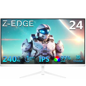 Z-Edge 24 inch 240Hz 165Hz Gaming Monitor, FHD 1080p, IPS Monitor Gaming MPRT 1ms, 350nits, 16.7M Colors, 99% sRGB, UG24PJ Frameless Bezel, DP x1, HDMI x1(White) Z-Edge 24 inch 240Hz 165Hz Gaming Monitor, FHD 1080p, IPS Monitor Gaming MPRT 1ms, 350nits, 16.7M Colors, 99% sRGB, UG24PJ Frameless Bezel, DP x1, HDMI x1(White)