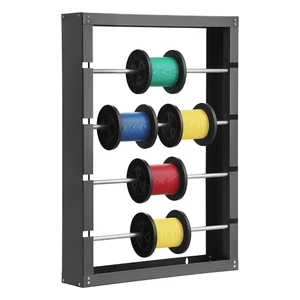 Wire Spool Rack, 4 Adjustable Rods, Cold-Rolled Steel Wire Spool Holder Wall Mounted for Multi-Spools, Wiring Storage, 150 lbs Capacity Cable Dispenser, for Electrical Industrial Retail Use Wire Spool Rack, 4 Adjustable Rods, Cold-Rolled Steel Wire Spool Holder Wall Mounted for Multi-Spools, Wiring Storage, 150 lbs Capacity Cable Dispenser, for Electrical Industrial Retail Use